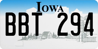 IA license plate BBT294