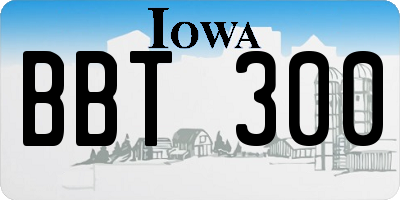 IA license plate BBT300