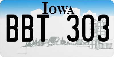 IA license plate BBT303