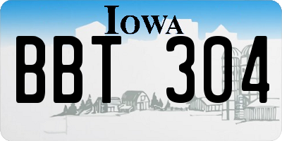 IA license plate BBT304