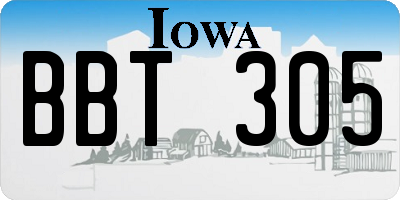 IA license plate BBT305