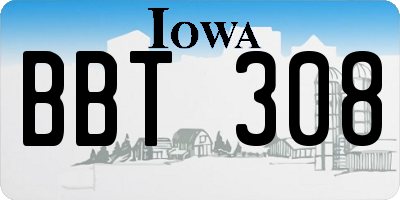 IA license plate BBT308
