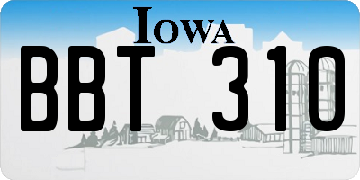 IA license plate BBT310