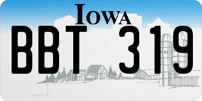 IA license plate BBT319