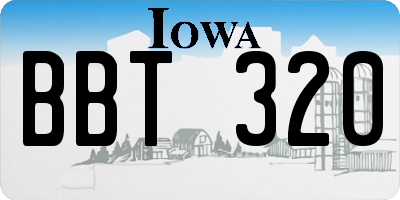 IA license plate BBT320