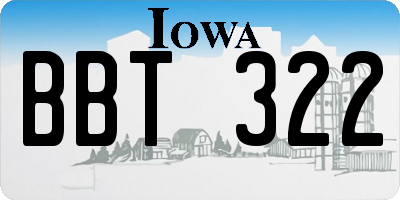 IA license plate BBT322