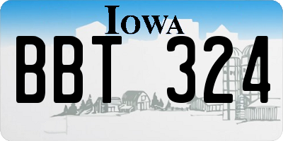 IA license plate BBT324