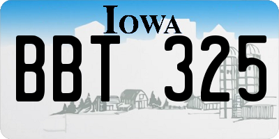 IA license plate BBT325