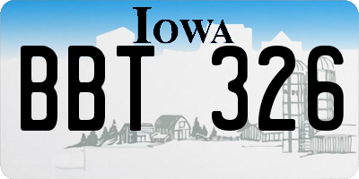 IA license plate BBT326