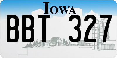IA license plate BBT327