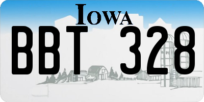 IA license plate BBT328