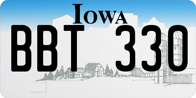 IA license plate BBT330