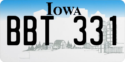 IA license plate BBT331