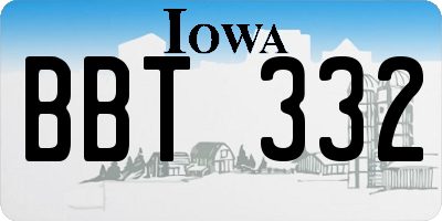 IA license plate BBT332