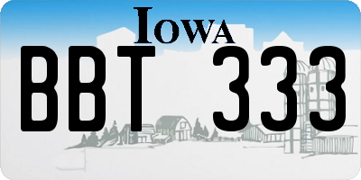 IA license plate BBT333