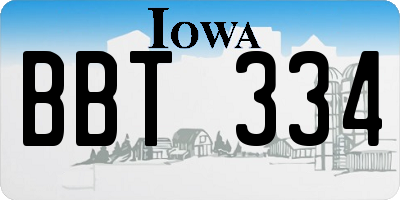IA license plate BBT334