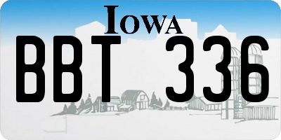 IA license plate BBT336