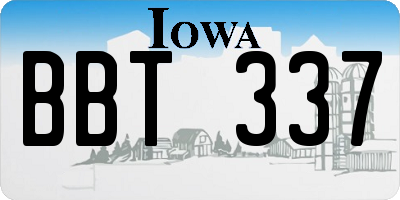 IA license plate BBT337