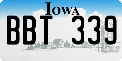 IA license plate BBT339
