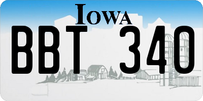 IA license plate BBT340