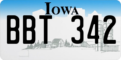 IA license plate BBT342