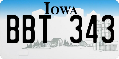 IA license plate BBT343