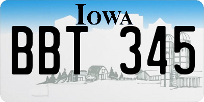 IA license plate BBT345