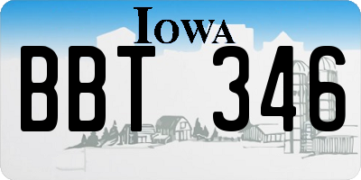 IA license plate BBT346