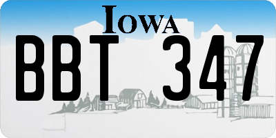 IA license plate BBT347