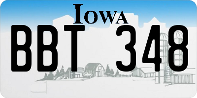 IA license plate BBT348