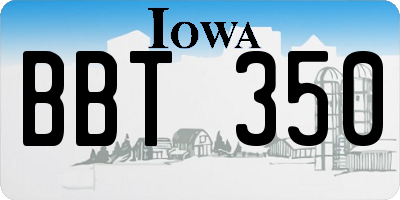IA license plate BBT350
