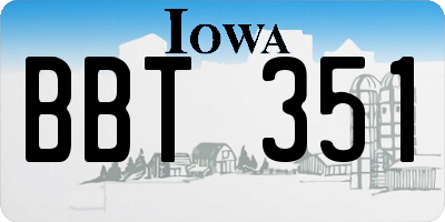 IA license plate BBT351