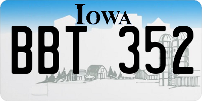 IA license plate BBT352