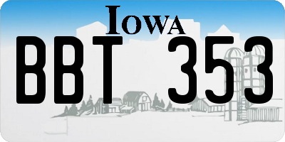 IA license plate BBT353