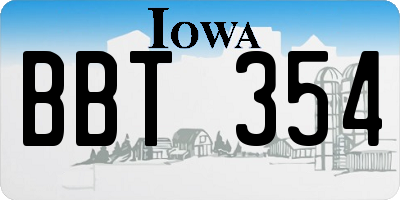 IA license plate BBT354