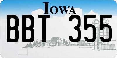 IA license plate BBT355