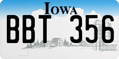 IA license plate BBT356