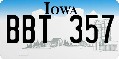 IA license plate BBT357