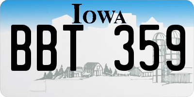 IA license plate BBT359