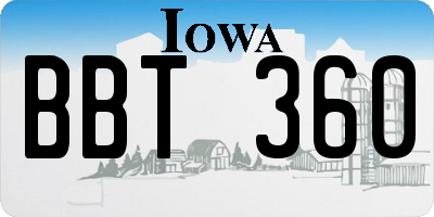 IA license plate BBT360