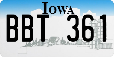IA license plate BBT361