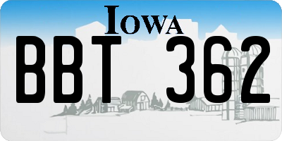 IA license plate BBT362