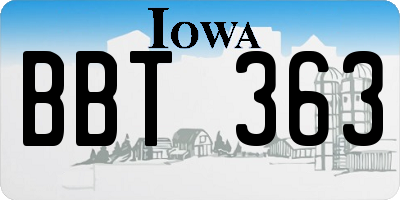 IA license plate BBT363