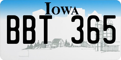 IA license plate BBT365