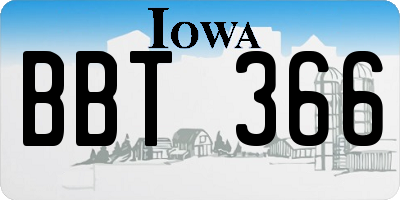 IA license plate BBT366