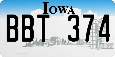 IA license plate BBT374