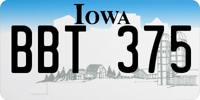 IA license plate BBT375