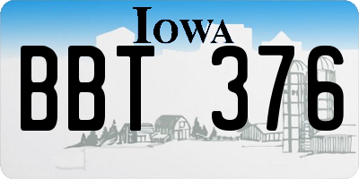 IA license plate BBT376
