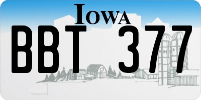 IA license plate BBT377