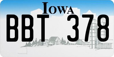 IA license plate BBT378